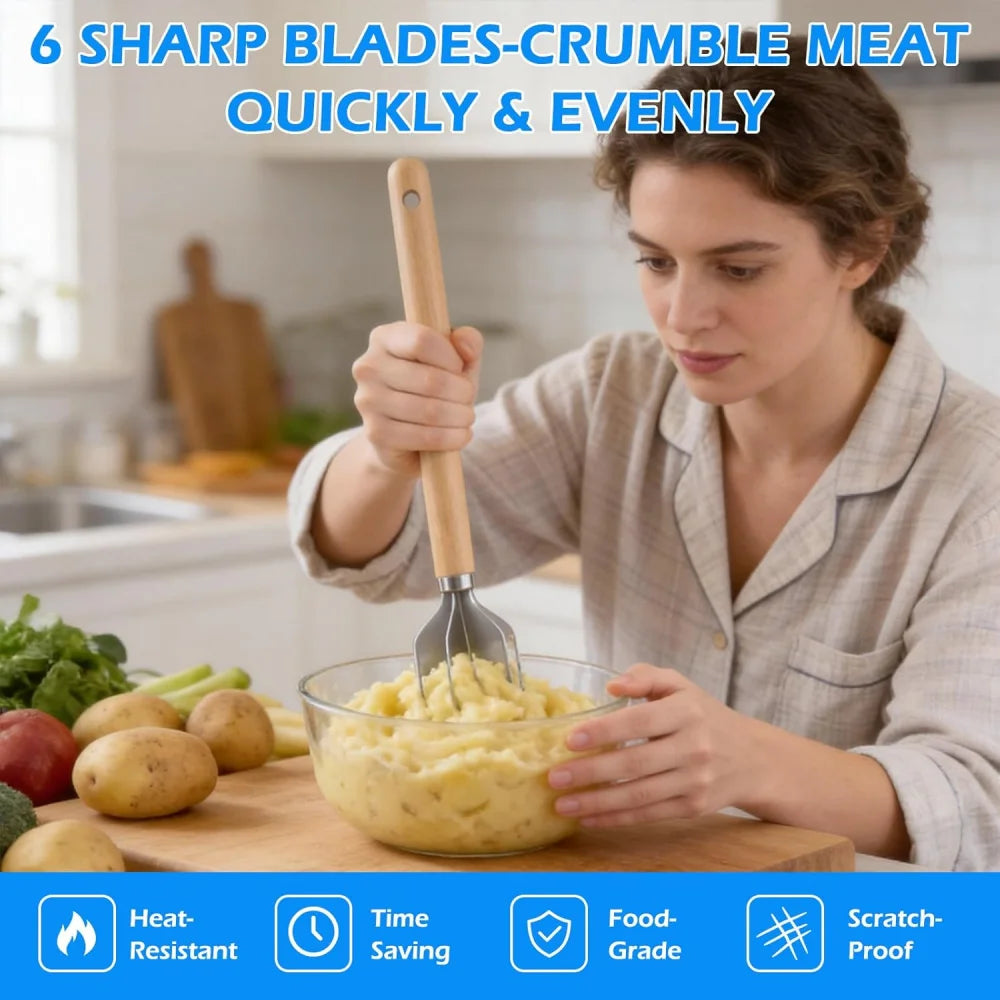 304 Stainless Steel Meat Cutter 11 Inches Hamburger Grinder Suitable Zpaxo