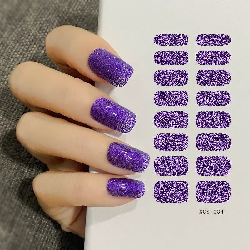 53 Colors Nail Polish Stickers Pure Color Strips Waterproof Adhesive Nail Full Sticker Environmental Protection DIY Nai Stickers Zpaxo XCS-034