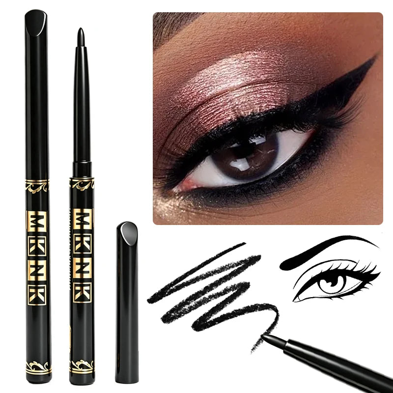 Lasting Waterproof Black Brown Eyeliner Pencil Smudge-Proof Sweat-Resistant Matte Smooth Eyeliner Gel Pencil for Bold Eye Makeup Zpaxo