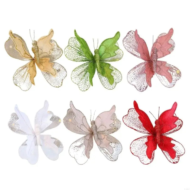 Christmas Decoration Butterfly Shimmering Mesh Tree Embellishment