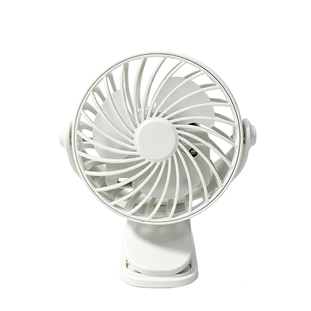 Portable Clip Fan Mini Baby Stroller USB Rechargeable Desk 360 Rotate
