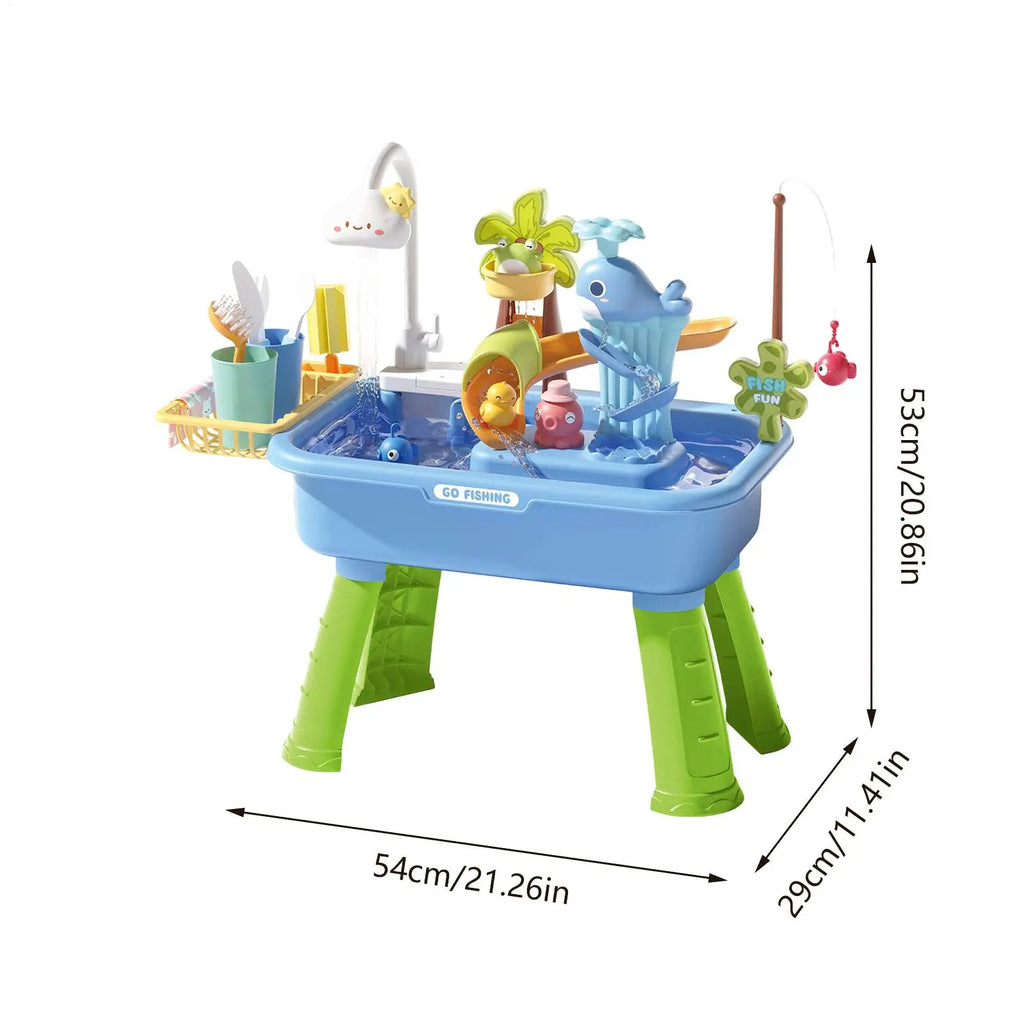 Electric Kids Water Table Play Sink Running Cloud Faucet Sensory