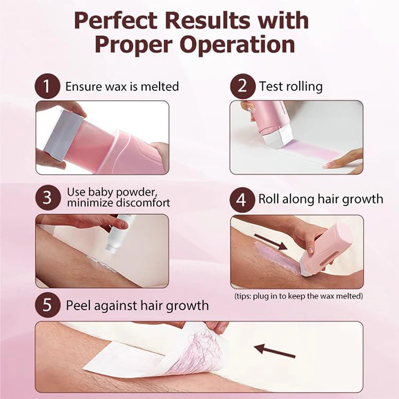 Roll-On Electric Waxing Kit – Hair Removal for All Skin Types Roll-On Waxing Kit Zpaxo