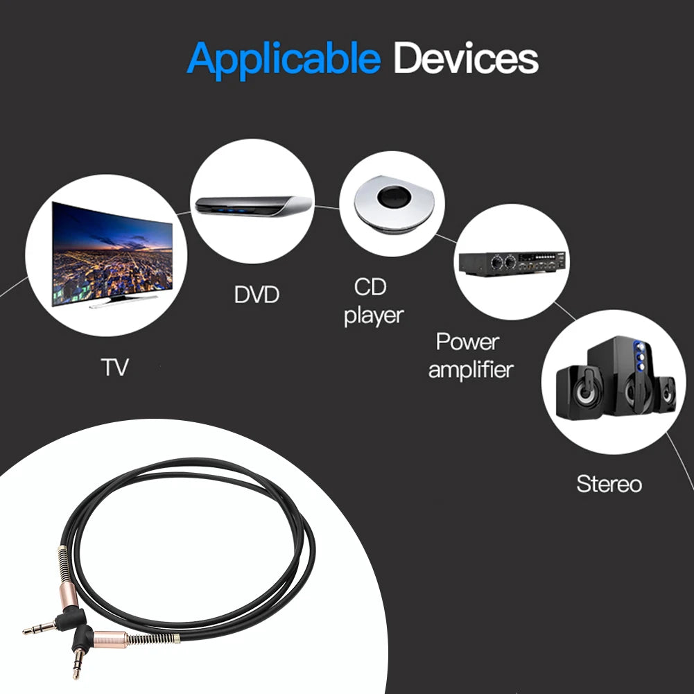 90 Degree 3.5mm Male to 3.5mm Male Plug Audio Connector 3.5 Jack Car Aux Cable Zpaxo