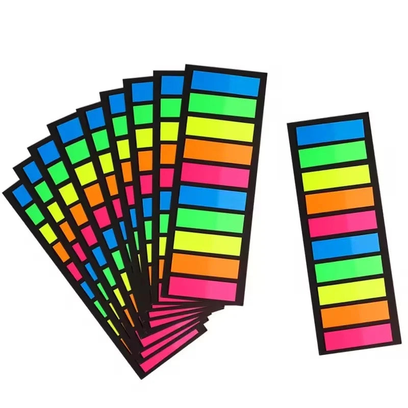 200 Sheets Fluorescence Self Memo Sticky Notes Bookmark Marker