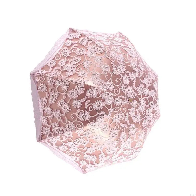 Luxury Flower Umbrella Rain Women 3 Folding Double Layer Parasol Zpaxo