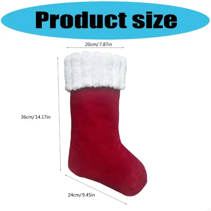 Premium Plush Holiday Stocking Red Design Sturdy Celebration Sock