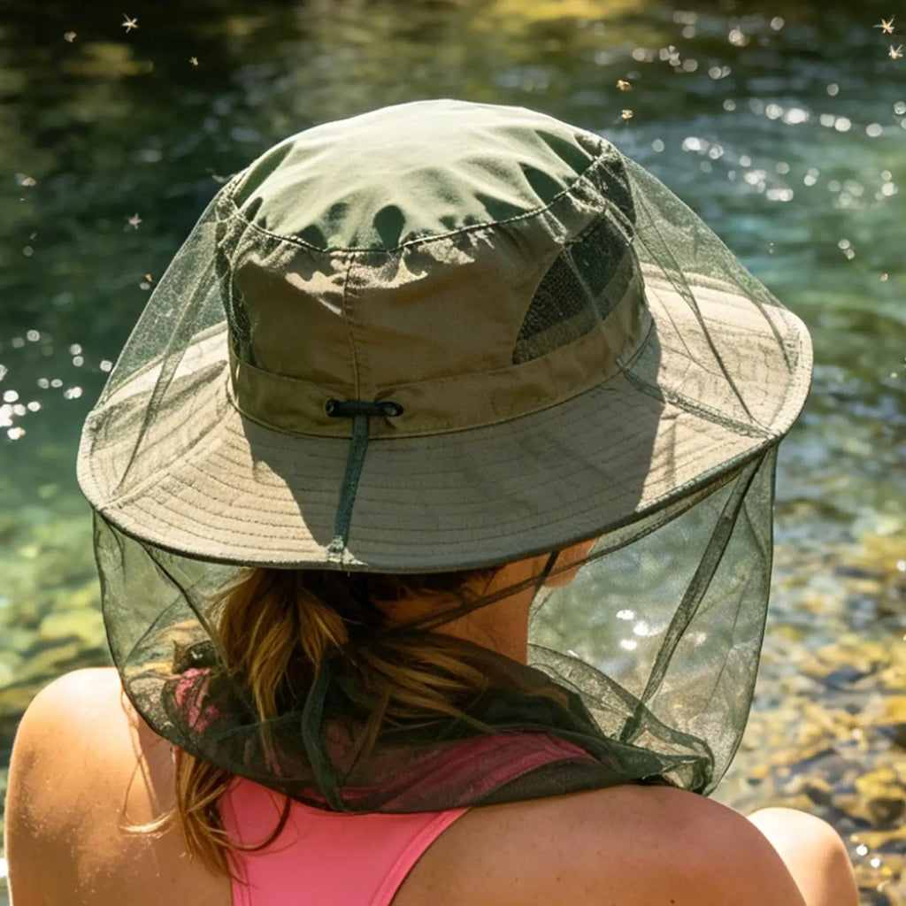 Mosquito Head Net Hat – Breathable Mesh Bug Cover Outdoor Mosquito Head Net Zpaxo