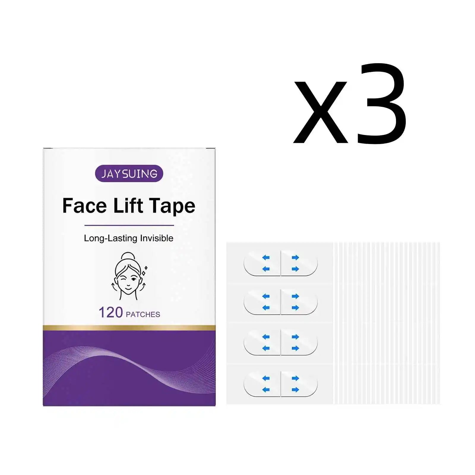 Jaysuing Invisible Face Lifting Tape – Hyaluronic Acid 120 Patches Face Lifting Patch Zpaxo 3x120 Patches 120 Patches