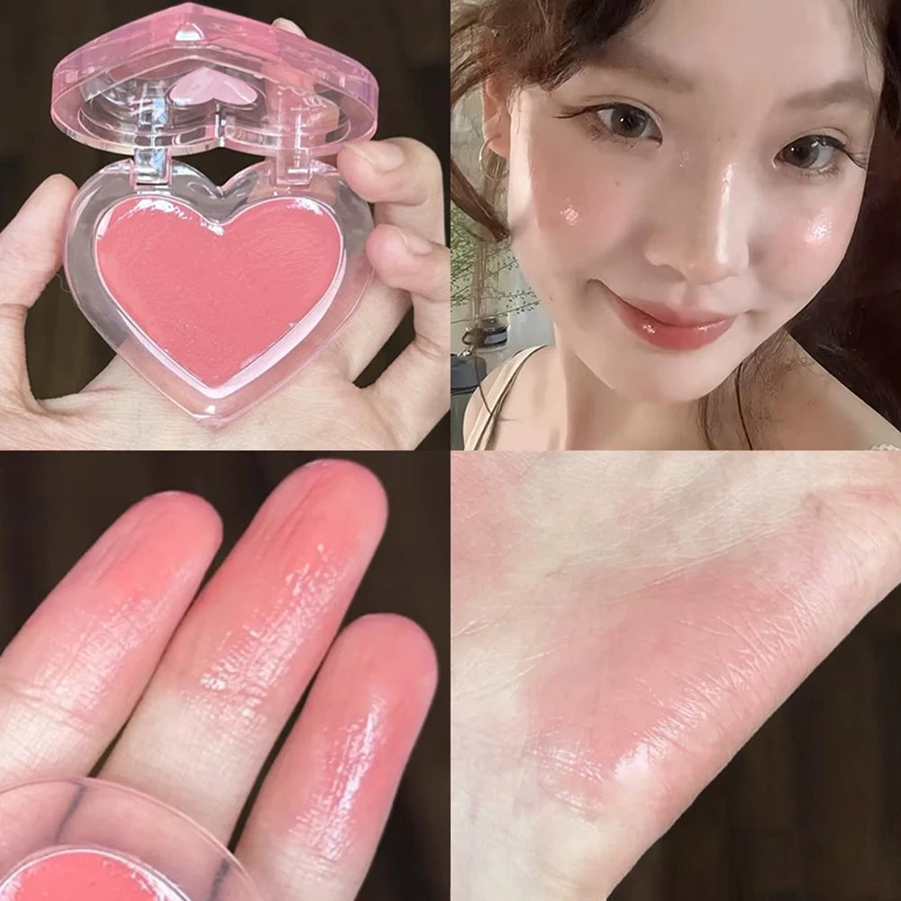 Peach Pink Sparkling High Gloss Powder Highlighter Palette Face Contour Brighten Expansive Jelly Blush Paste Illuminate Makeup Zpaxo