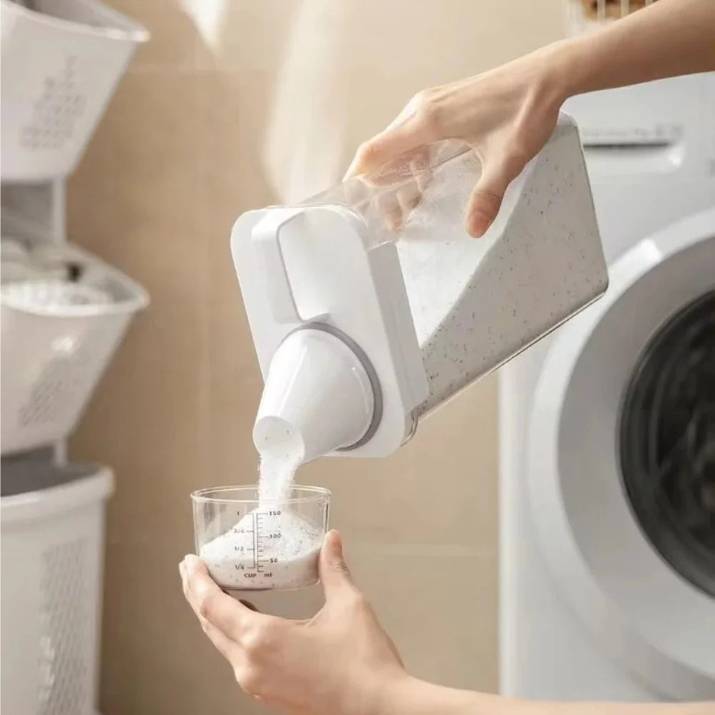 Airtight Laundry Detergent Dispenser Powder Storage Box Clear Washing Powder Liquid Container with Lids Jar Zpaxo