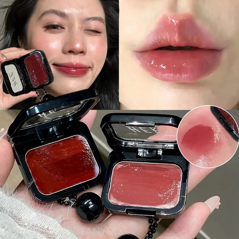 Water Gloss Lipstick Cream Rose Red Multi-use Cheek Lip Tint Easy