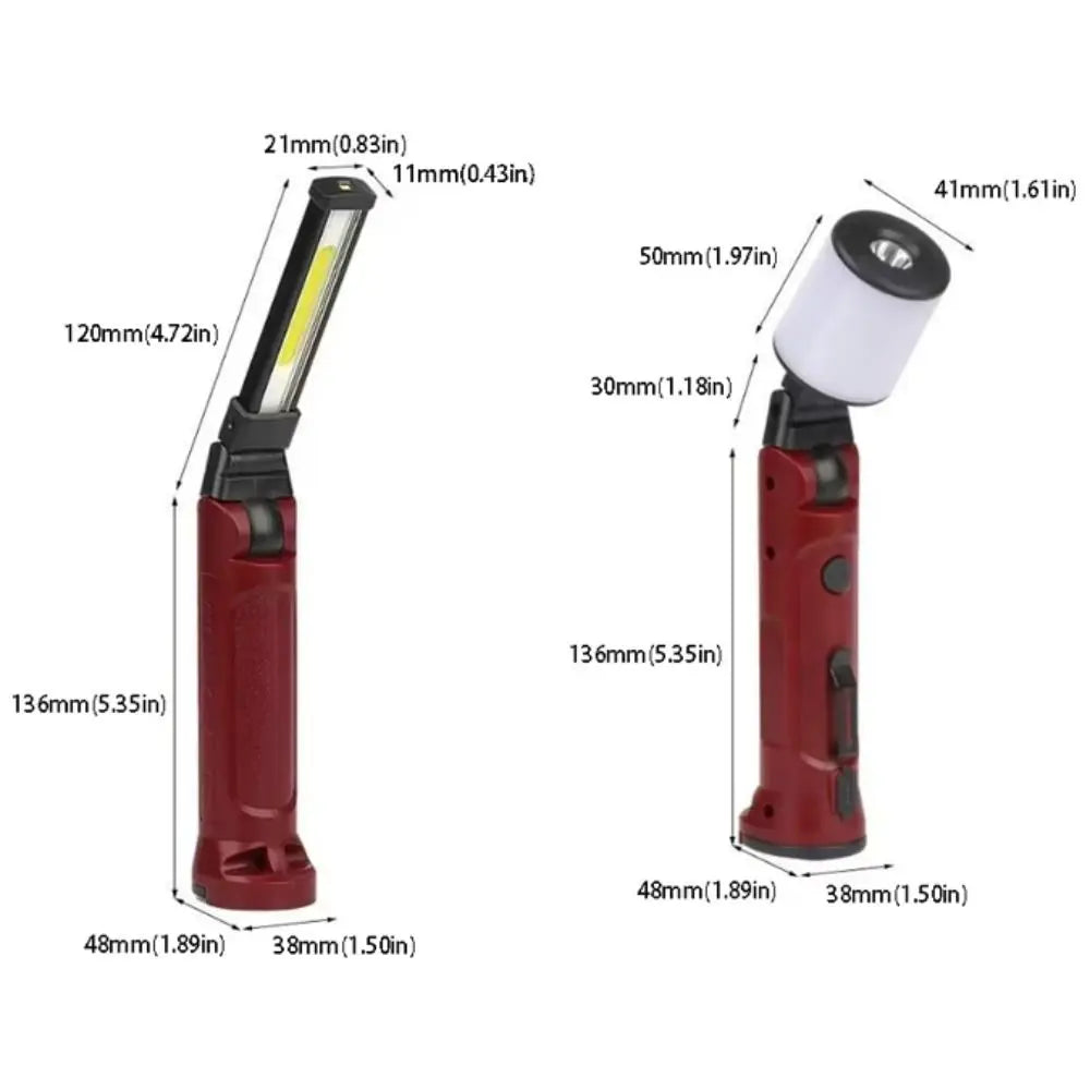 180 Folding USB Rechargeable Work Light Hanging Hook Foldable Zpaxo