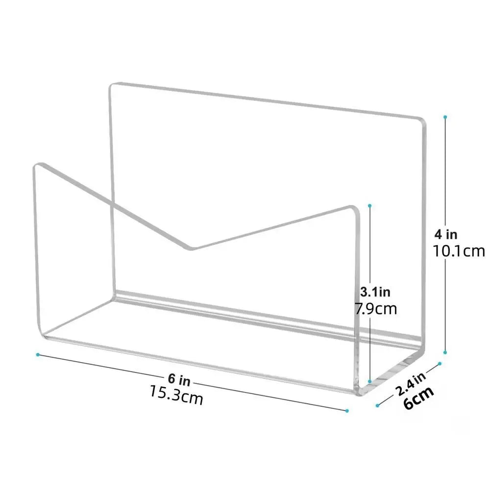 Acrylic Mail Holder Organizer Countertop Letter Desk Envelope Sorter