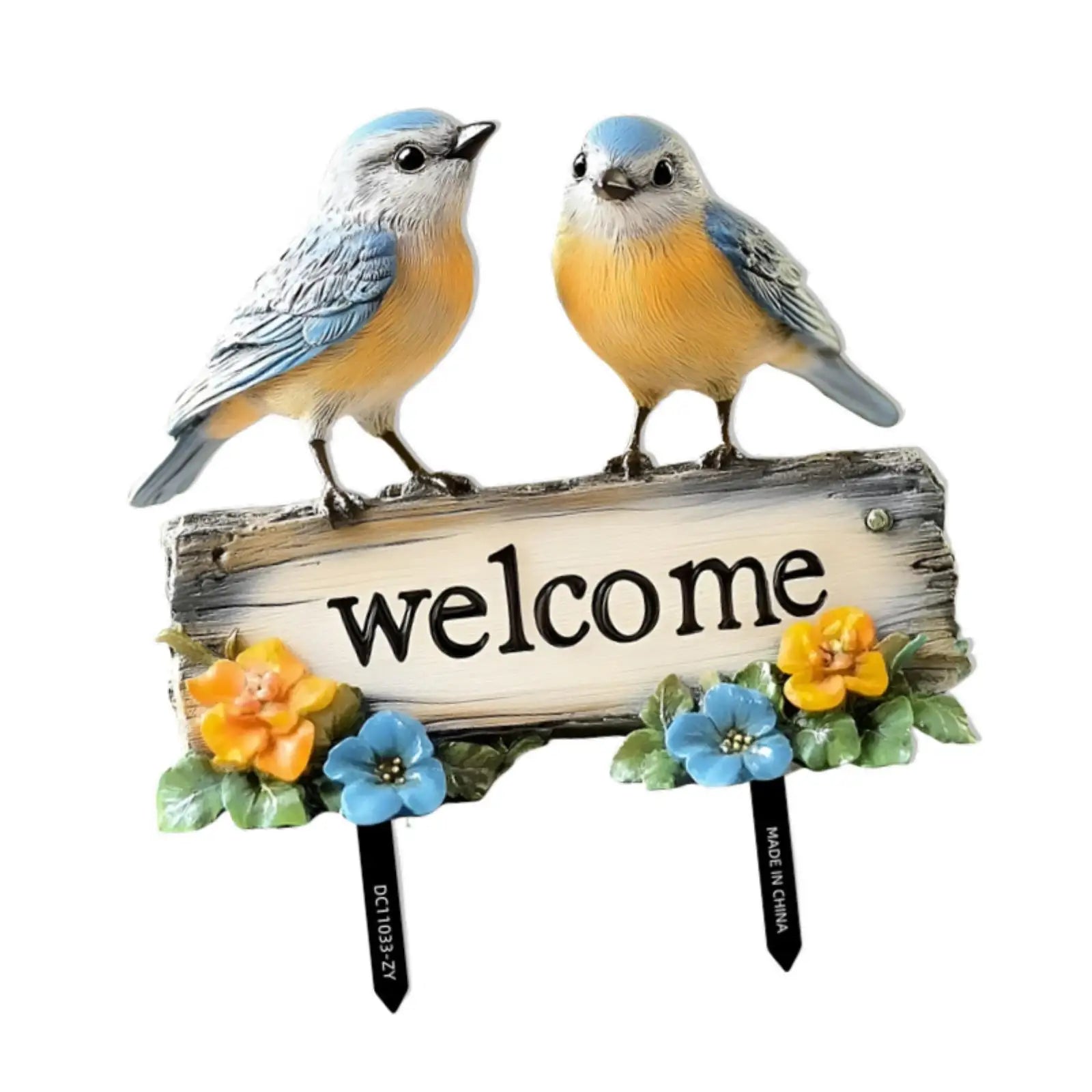 Flat Welcome Bird Yard Sign PVC Garden Decoration Animal Stake Figure Zpaxo