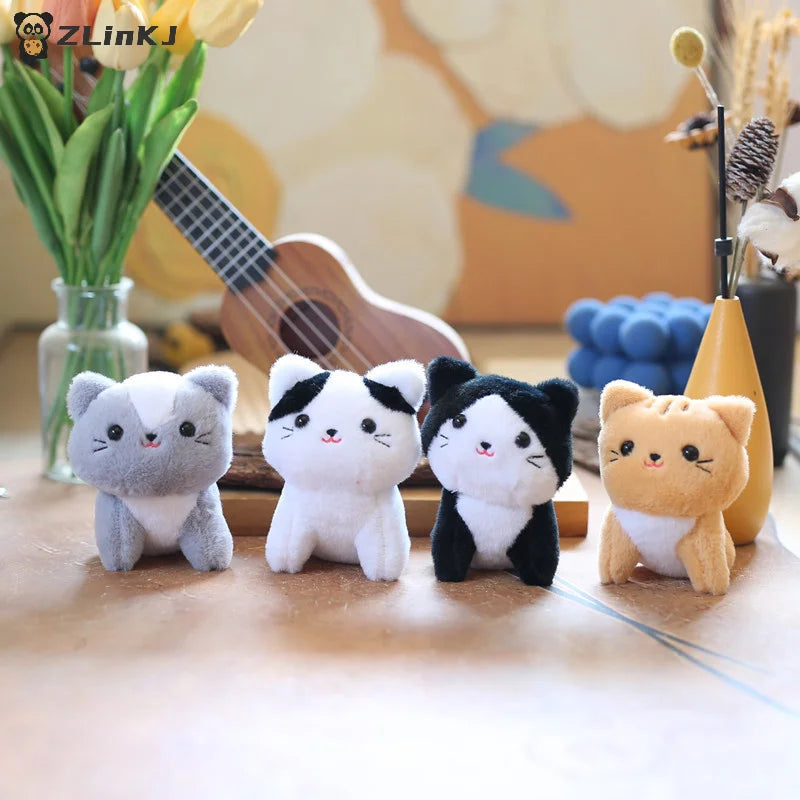▶1PCS 12cm Cartoon Little Cat Plush Toy Keychain Cute VIP Guests Cat Pendant Backapck Hangings Decoration Gifts Zpaxo