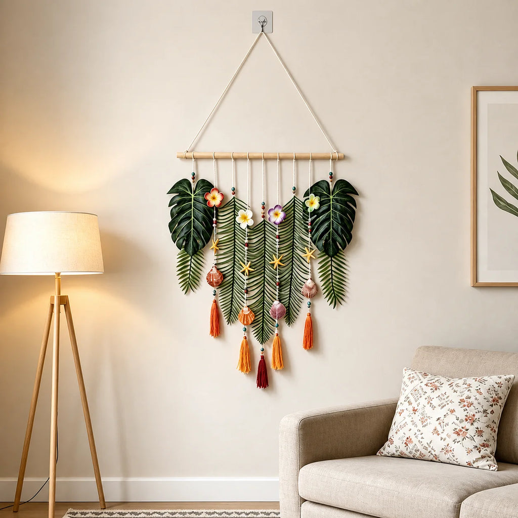 Boho Leaf Wall Tapestry – Hand Woven Forest Style Decor Wall Tapestry Zpaxo