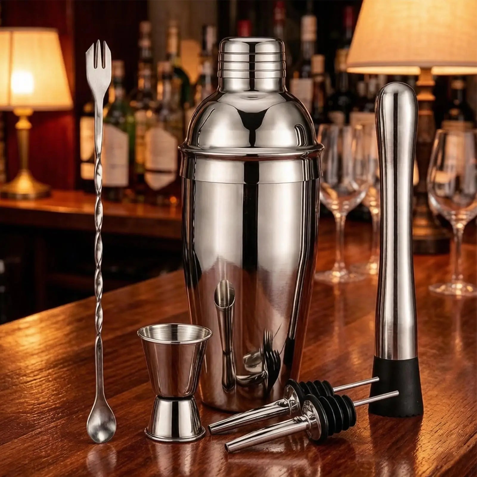 Bartender Drink Shaking Accessories Jigger Muddler Cocktail Bar