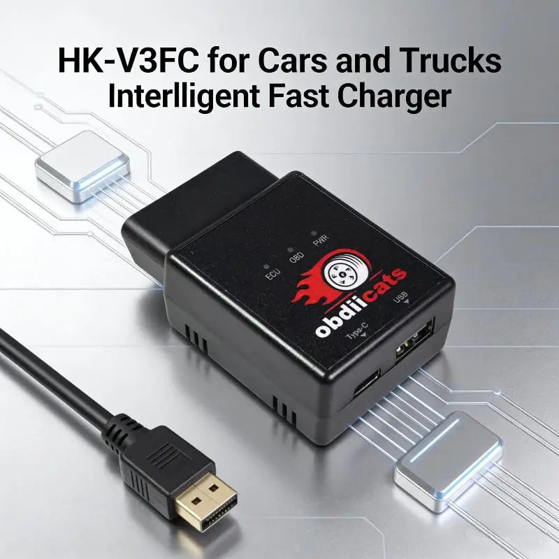 OBD2 2-in-1 Fuel Saving Chip Tuning Box with Fast Charger