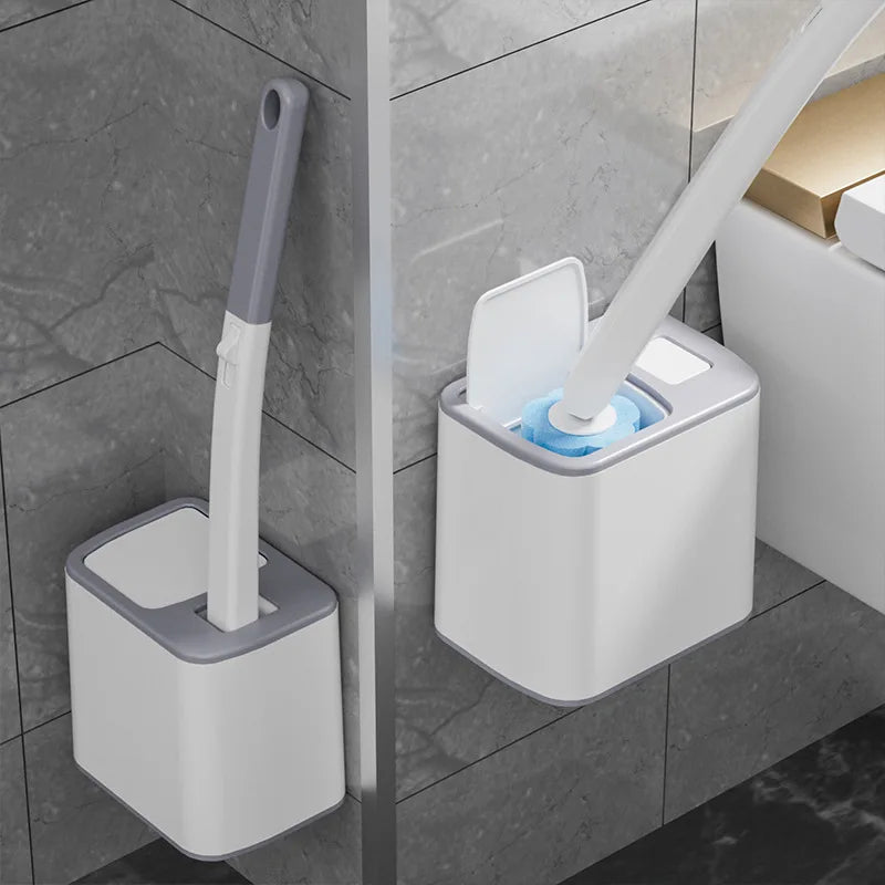 Disposable Toilet Brush Replaceable Wall-mounted Long Handle Toilet Brush Cleaning Tools WC Bathroom Accessories Zpaxo
