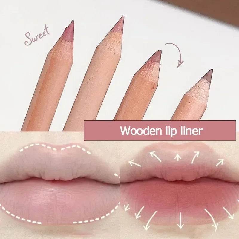 Waterproof Matte Lipliner Pencil Nude Pink Contour Tint Velvet