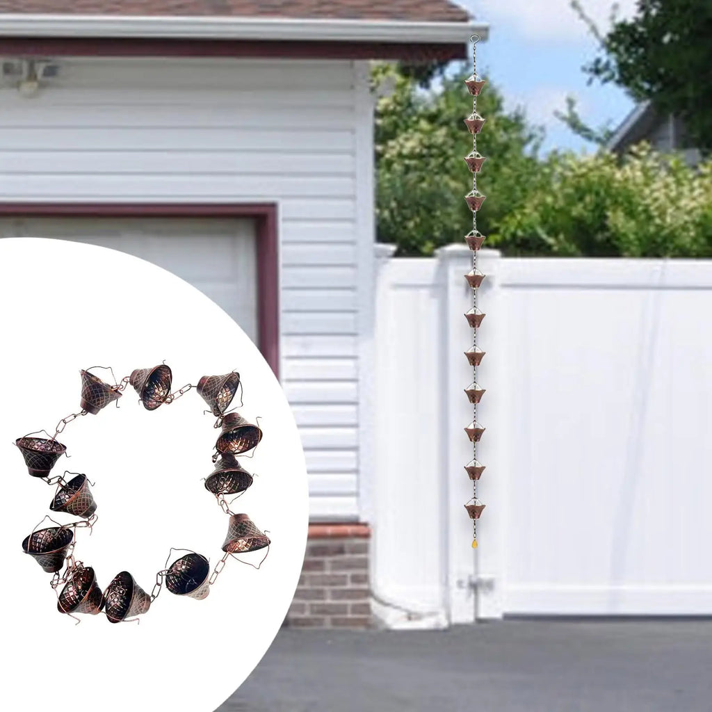 Homyl 280cm Decorative Rain Chain for Gutters – Bell Metal Design Decorative Rain Chain Zpaxo