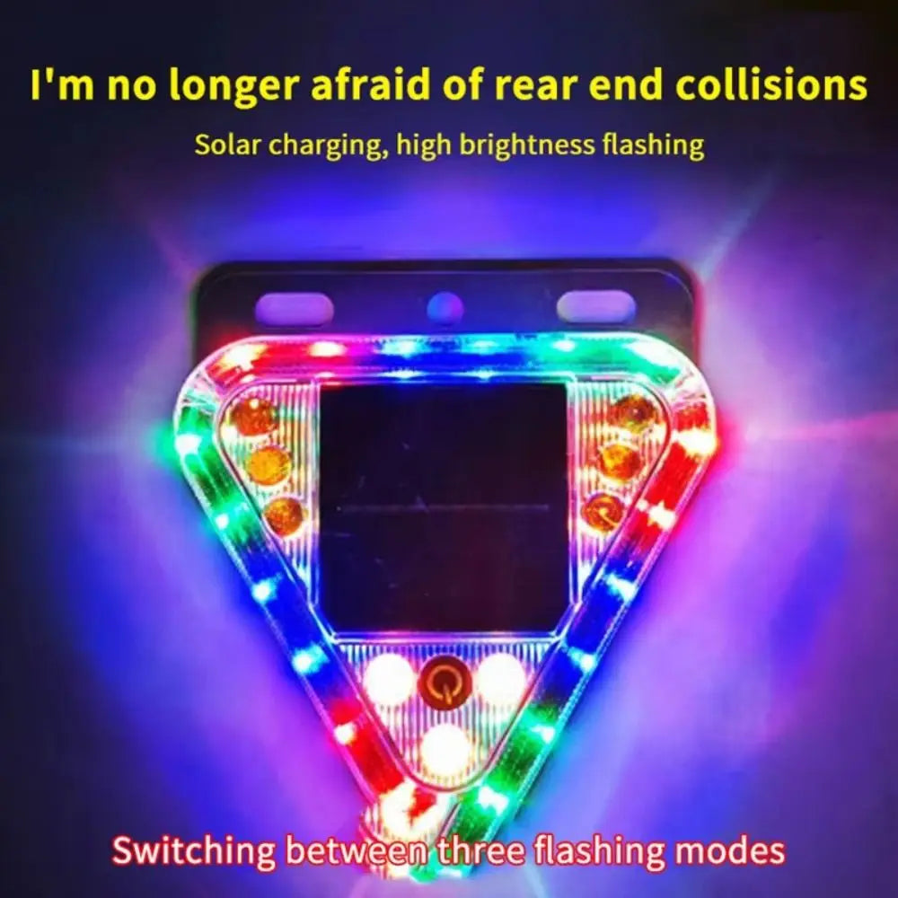 Multicolor LED LED Solar Warning Light Magnetic Base Waterproof RGB Flashing Tail Light Anti Rear End Touch Switch Zpaxo