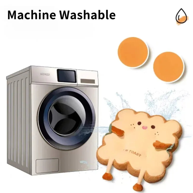 Comfy Cartoon Toast-shaped Seat Back Cushion Washable Anti-fatigue