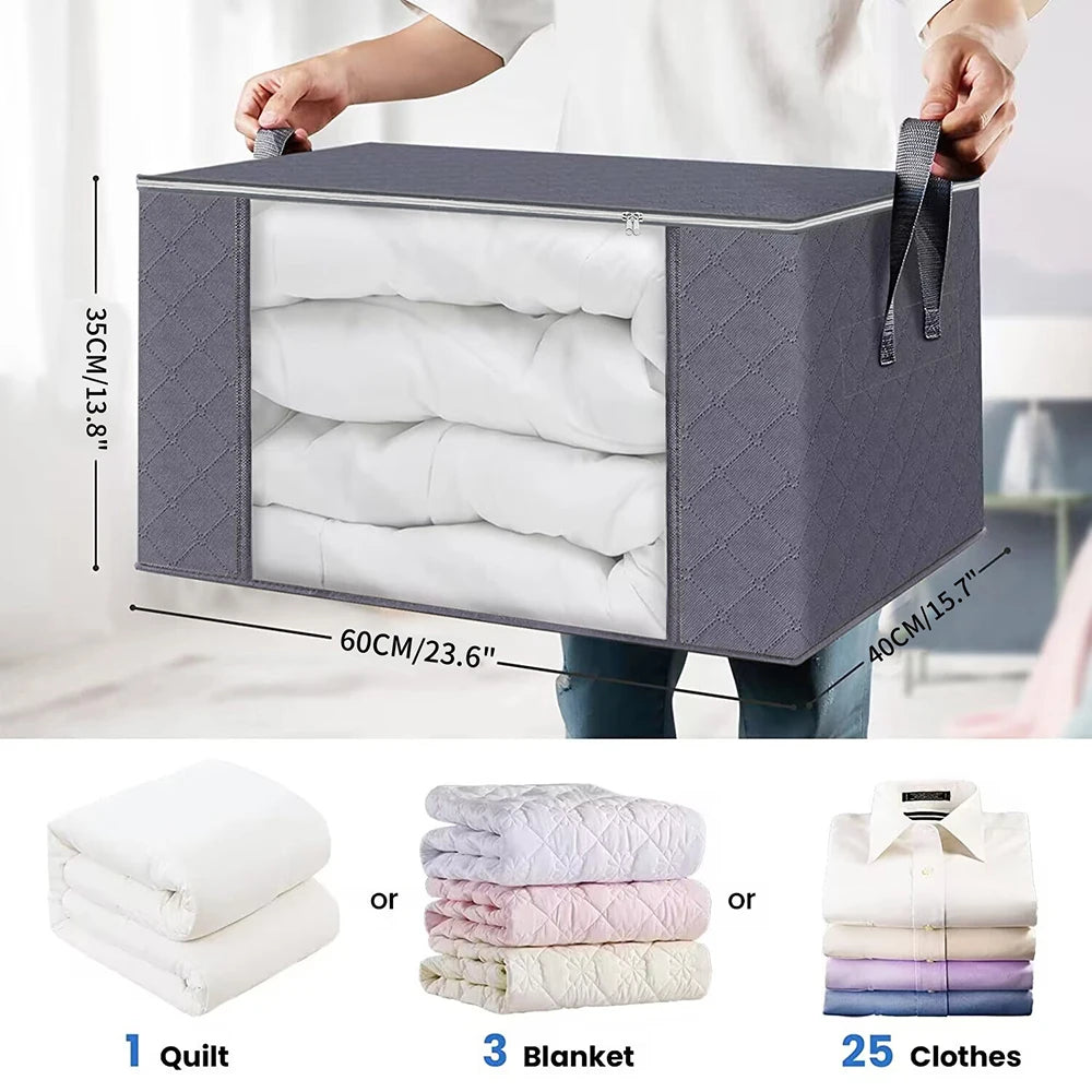 Large Capacity Clothes Storage Bag Foldable Blanket Storage Containers for Organizing Bedroom Closet Zpaxo