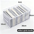 Clothes Organizer for Socks Home Separated Underwear Storage Box Bra Organizing Breathable Mesh Bag Foldable Laundry Basket Zpaxo white 9 girds handle