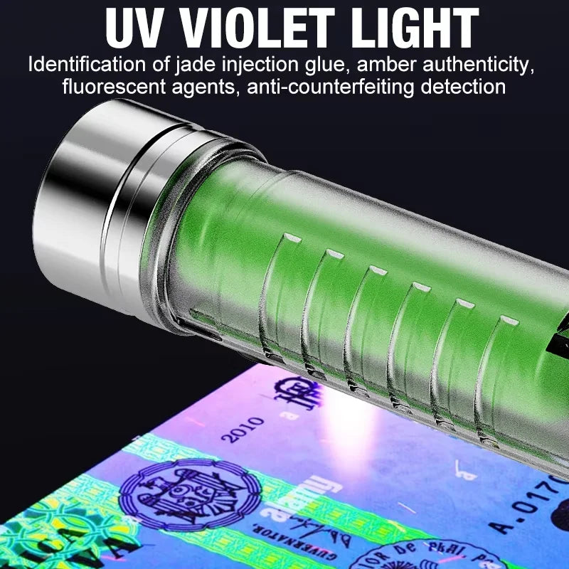 Strong Light Flashlight Magnet Working Red Blue Flashing Side Outdoor