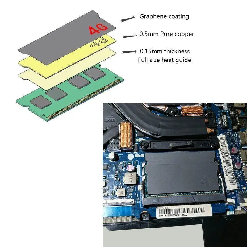 Pure Copper Coating Laptop Memory Heatsink Cooling Vest Ram- Radiator Zpaxo