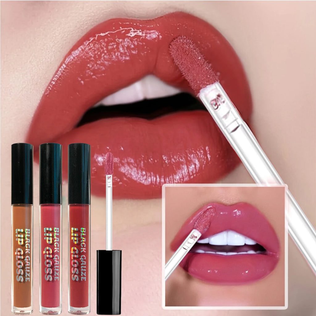 Tri-color Gothic-style Dark Brown Matte Lipstick Velvet Liquid Lip Zpaxo