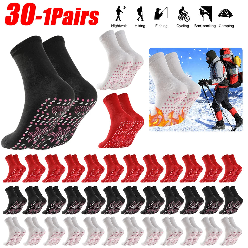 1 Pair Thermotherapeutic Socks Pain Relief Slimming Health Socks Tourmaline Cold-Resistant Christmas Gifts for Friends Zpaxo