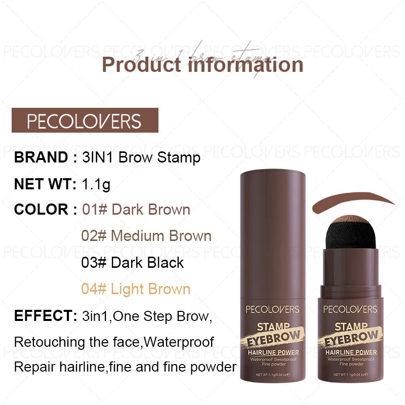 Christmas 3PCS/Set Waterproof Eyebrow Stamp - Fine Powder Perfect Brow Shape, Ideal Gift for Contour & Hairline Zpaxo