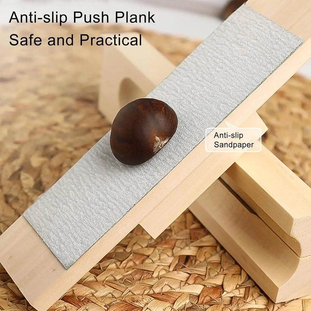 Nut Cracker Tool Manual Wooden Sheller Chestnut Walnut Opening