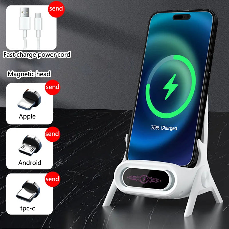 Mobile Wireless Charger Supports All Brands Chair Stands Desktop Zpaxo White