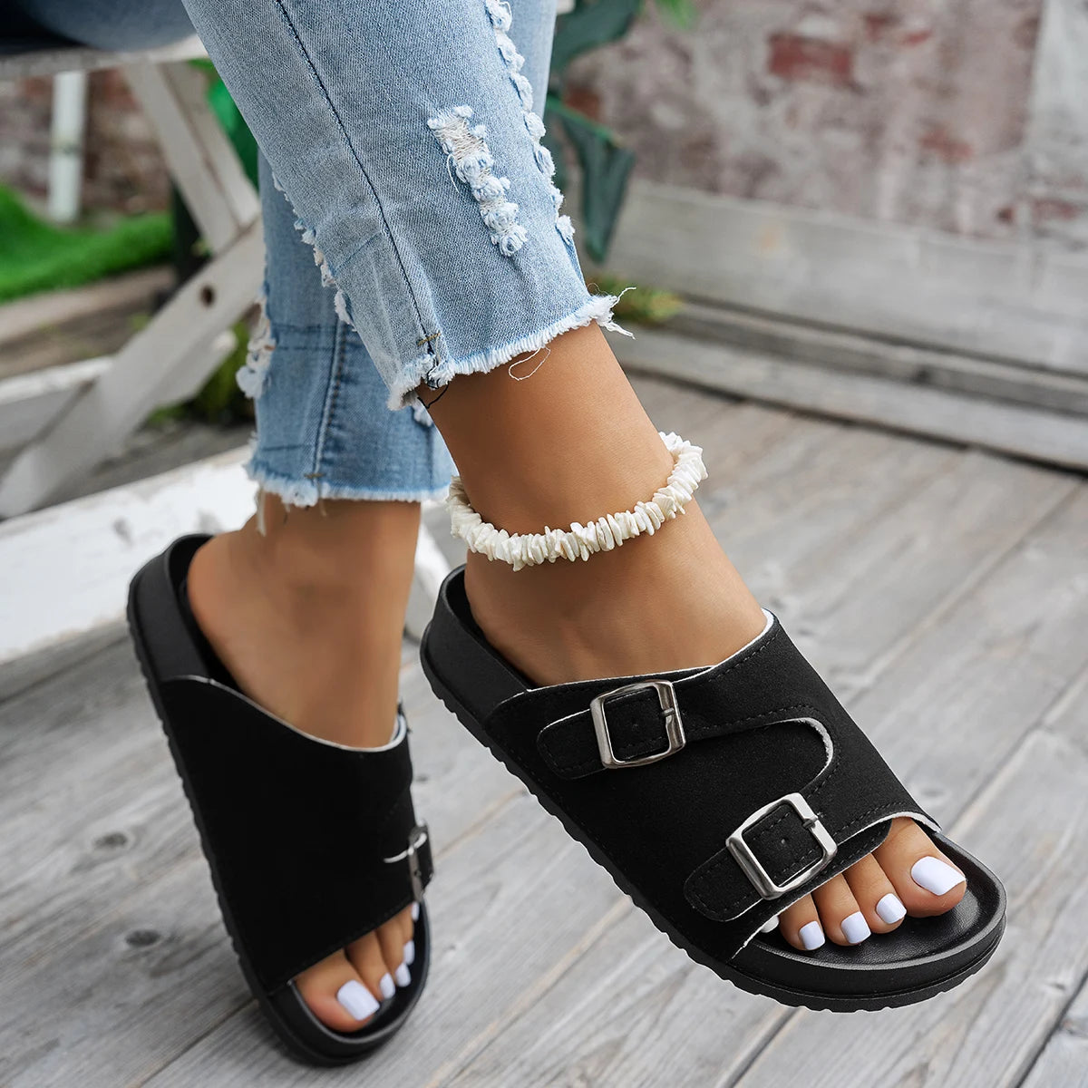 2025 Women Slippers Anti-slip Designer Shoes Fashion Lightweight Zpaxo black 36-37