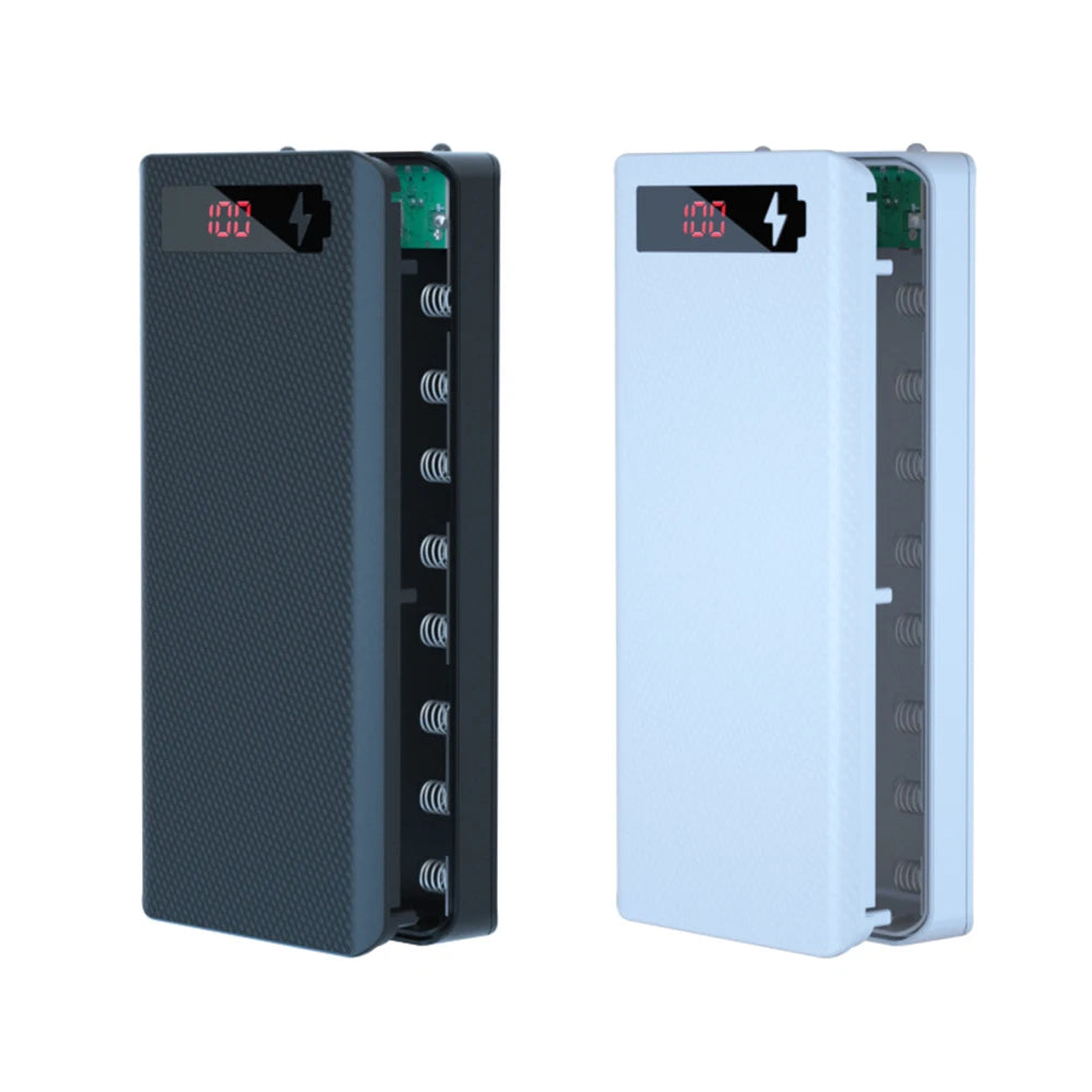DIY Shell 8*18650 Battery Holder Power Bank Case Dual USB Mobile Phone Charger TypeC 18650 Battery Storage Box For Iphone Xiaomi Zpaxo