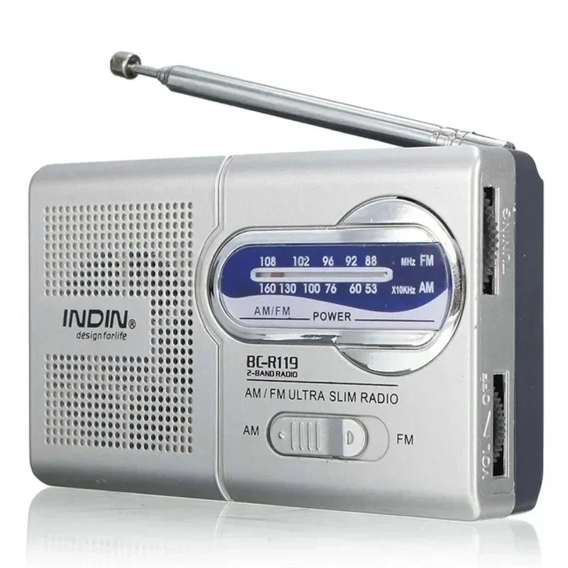 BC-R119 Radio AM FM Battery Operated Pocket Reception Long Lasting Zpaxo Sliver