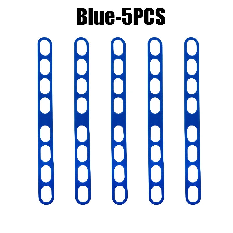 Reusable Silicone Universal Lid Holder Strap Elastic Band Pot Lids Zpaxo Blue 5PCS