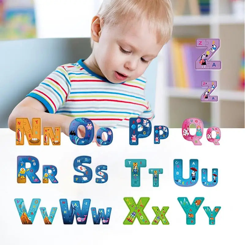 Kids Jigsaw Puzzles Alphabet Jigsaw Puzzles For Kids Educational Game Preschoolers Recognition Tool For 3-6 Years Old Boys Girls Zpaxo