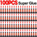 Liquid Super Glue Wood Rubber Metal Glass Cyanoacrylate Adhesive Stationery Store Nail Gel 502 Instant Strong Bond Leather Zpaxo 100PCS