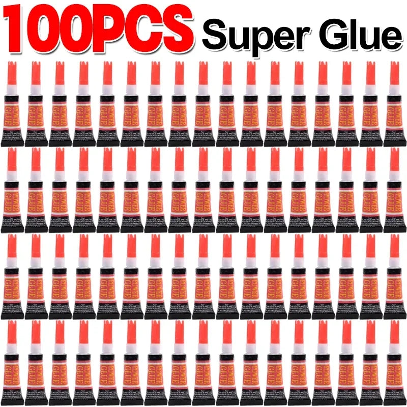 Liquid Super Glue Wood Rubber Metal Glass Cyanoacrylate Adhesive Stationery Store Nail Gel 502 Instant Strong Bond Leather Zpaxo 100PCS