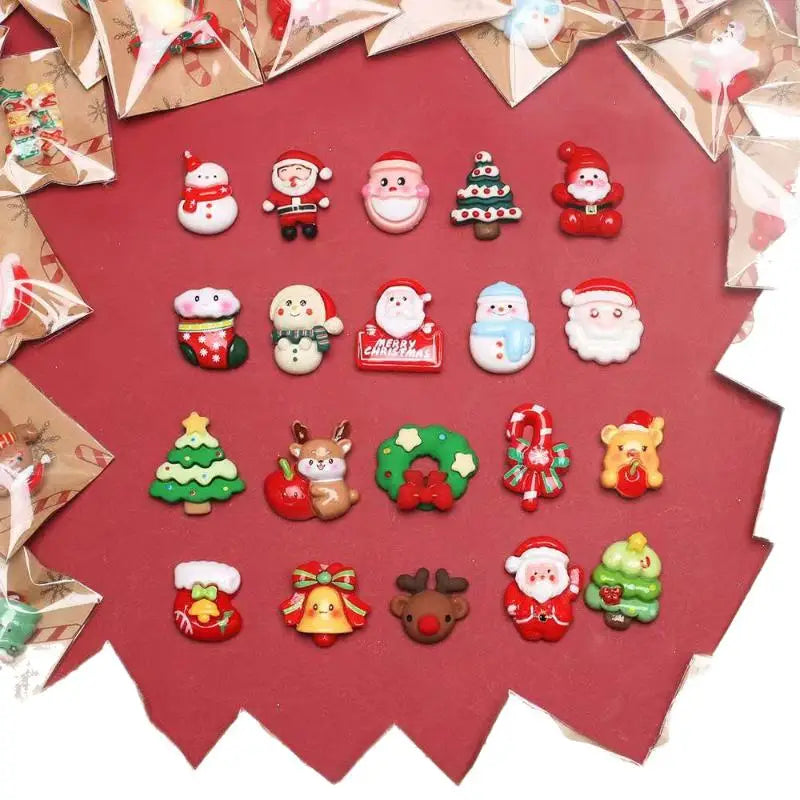 10pcs Mixed Resin Christmas Fridge Magnets, Santa Claus, Snowman, Christmas Tree Decorations In Various Styles For Gift Zpaxo
