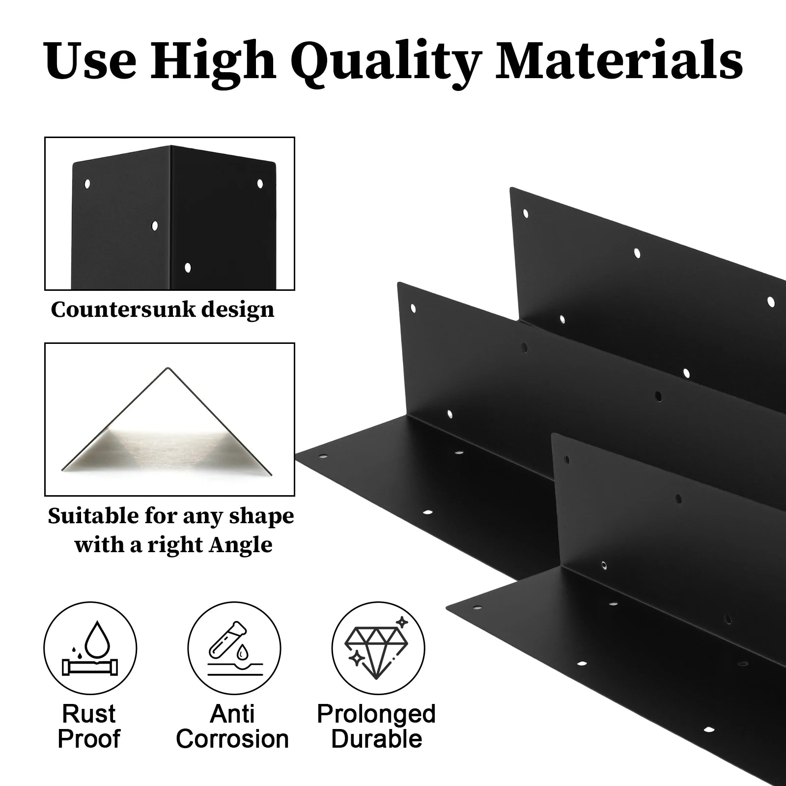 4Pcs Garden Bed Corner Bracket Noise Free Metal Garden Bed Corner Bracket Connector with Screws Rustproof Furniture Right Angle Zpaxo