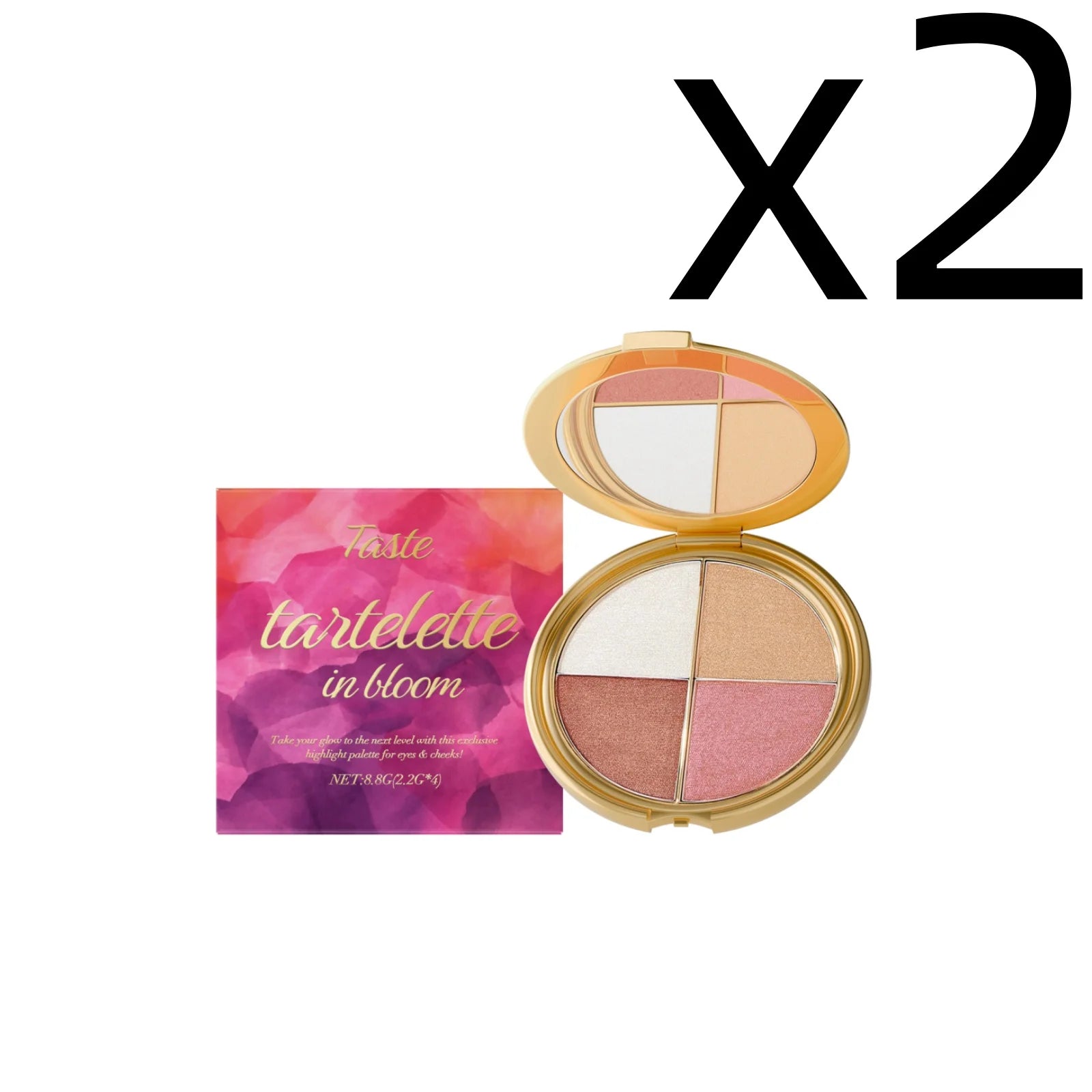 4-Color Highlight Powder Blush & Eye Shadow Palette | Natural Glow Eye Shadow Palette Zpaxo 8.8g Boxed X 2PCS