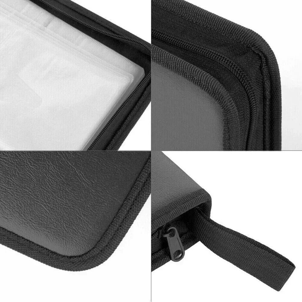 Portable Zipper DVD CD Holder Capacity Storage Pouch Bag Double-side Zpaxo