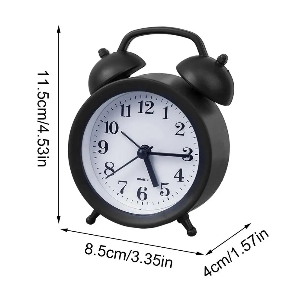 Small Analog Clock Silent Retro Home Decor Machine Battery Operated