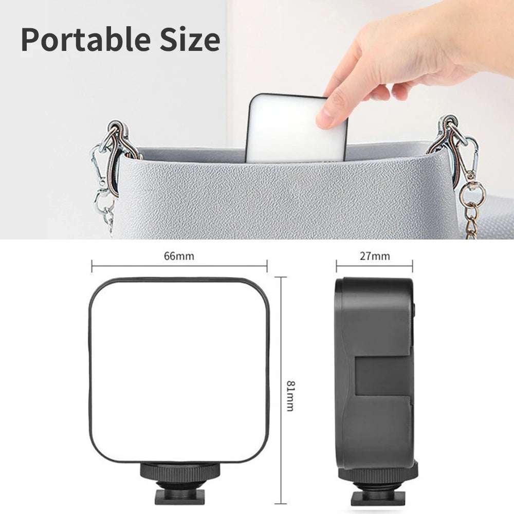 Mini Portable LED Video Light 56LED Photographic Fill 5W 6500K 3 Cold